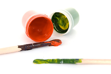 Image showing  gouache and brush