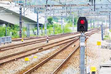 Image showing Railway signal light