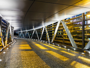 Image showing Empty modern pedestrian pathway at night