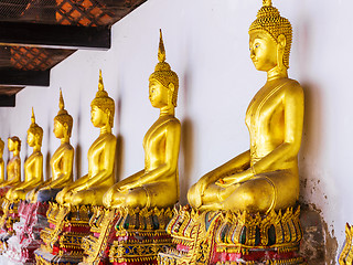 Image showing Golden buddha statue in temple