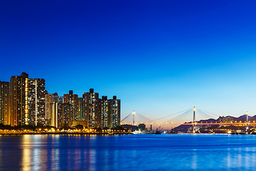 Image showing Residential building in Hong Kong at night