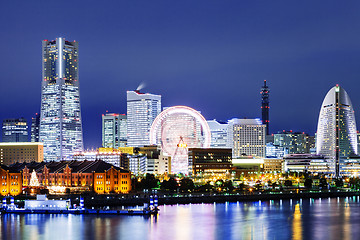 Image showing Yokohama skyline at night
