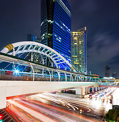 Image showing Bangkok cityscape and traffic congestion