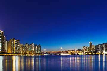 Image showing Residential building in Hong Kong at night