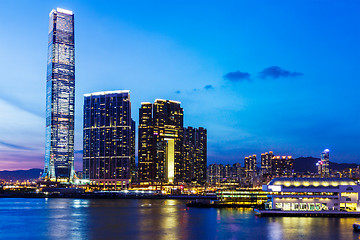 Image showing Kowloon skyline in Hong Kong at night