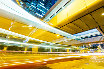 Image showing Cityscape and highway at night