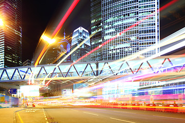 Image showing Traffic trail in city at night