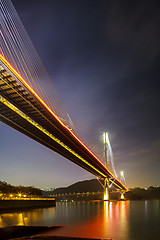 Image showing Ting Kau suspension bridge in Hong Kong