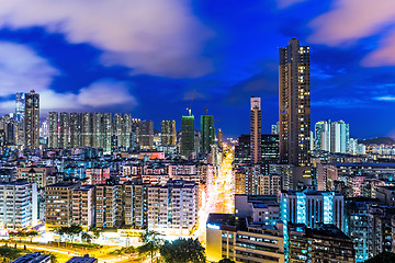 Image showing Urban landscape in Hong Kong at night