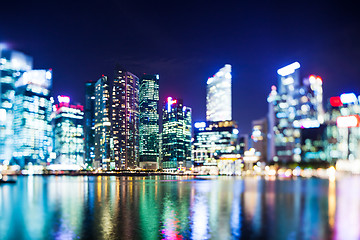 Image showing Selective focus Singapore skyline