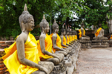 Image showing Ancient Buddha statue in temple