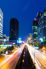 Image showing Bangkok city and traffic trail