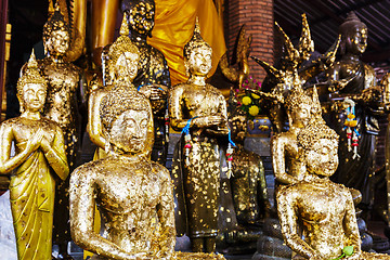 Image showing Buddha statue with gold foil in temple