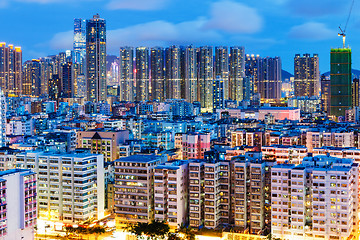 Image showing Urban city in Hong Kong at night