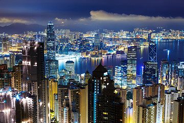 Image showing Hong Kong city over mid night