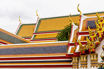 Image showing Temple Roof Tile Pattern in Thailand