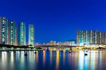 Image showing Residential district in Hong Kong at night