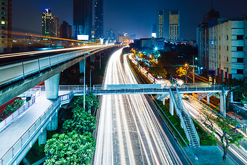 Image showing Bangkok city with traffic trail