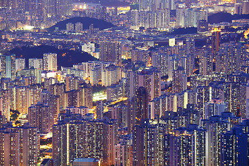 Image showing Cityscape in Hong Kong at night