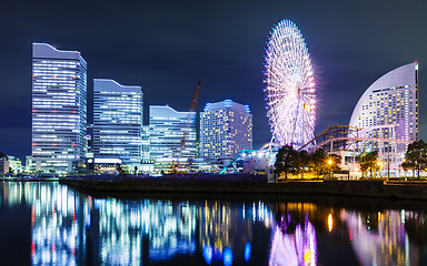 Image showing Yokohama skyline at night