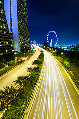 Image showing Singapore skyline at night