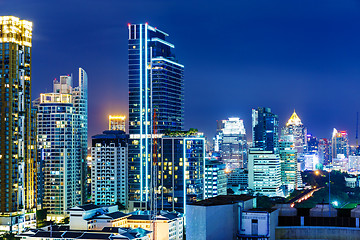 Image showing Bangkok skyline at night