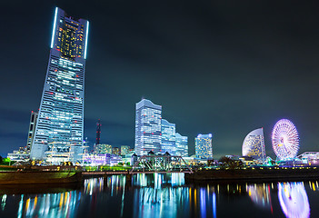 Image showing Yokohama skyline at night