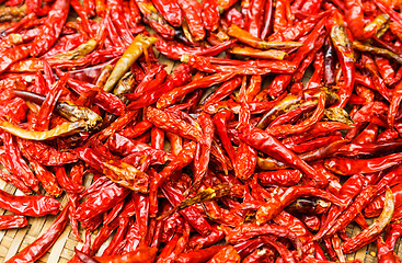 Image showing Red Chili peppers on basket