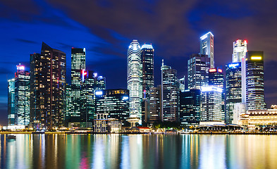 Image showing Singapore city skyline at night