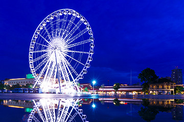 Image showing Ferris wheel in Bangkok at night