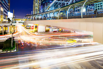 Image showing Bangkok city and traffic jam