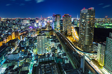 Image showing Tokyo cityscape at night