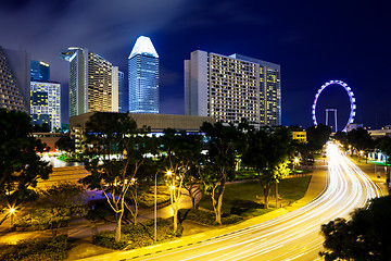 Image showing Singapore skyline at night