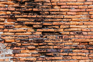 Image showing Ancient red brick wall