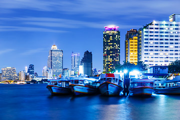 Image showing Bangkok skyline at night