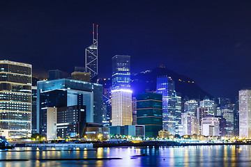 Image showing Hong Kong corporate building over the coastline
