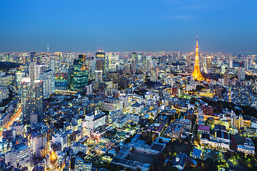 Image showing Tokyo skyline at night