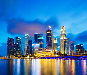 Image showing Singapore city skyline at night