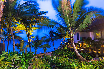 Image showing Wooden resort during evening at Thailand