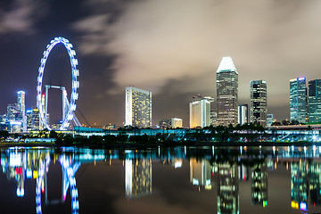 Image showing Singapore skyline at night