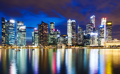 Image showing Singapore city skyline at night