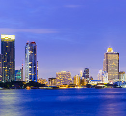 Image showing Bangkok skyline at night