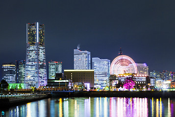 Image showing Yokohama city at night