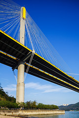 Image showing Ting Kau suspension bridge in Hong Kong