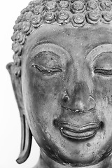 Image showing Black Buddha head statue