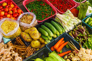 Image showing Vegetable in market stall