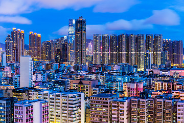 Image showing Urban city in Hong Kong at night