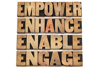 Image showing empower, enhance, enable and engage