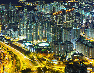 Image showing Cityscape in Hong Kong at night