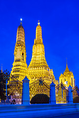 Image showing Wat Arun in Bangkok at night